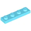 Lego® 1x4 plaque 3710 - 100 pièces bleu azur moyen
