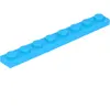 Lego® 1x8 plaque 3460 - 50 pièces bleu azur moyen
