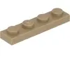 Lego® 1x4 plaque 3710 - 250 pièces beige foncé