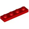Lego® 1x4 plaque 3710 - 1 pièce rouge