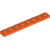 Lego® 1x8 plaque 3460 - 250 pièces orange rouge