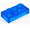 Lego® 100x 1x2 plaques 3023 - Plate Trans - bleu foncé - Trans-Dark Bl...