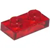 Lego® 100x 1x2 Platten 3023 - Plaque Trans - Rot - Trans-Red