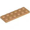 Lego® 2x6 plaque 3795 - 100 pièces Nougat moyen