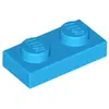 Lego® 250x 1x2 plaques 3023 - Plaque bleu azur foncé - Dark Azure