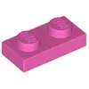 Lego® 1x 1x2 Assiettes 3023 - Assiette Rose foncé - Rose foncé