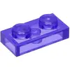 Lego® 50x 1x2 assiettes 3023 - Assiette Trans - Violet - Trans-Pourpre