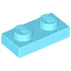Lego® 250x 1x2 Plaques 3023 - Plaque Bleu Azur Moyen - Medium Azure