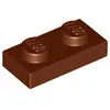 Lego® 50x 1x2 plaques 3023 - Plate Rotbraun - Reddish Brown