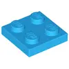 Lego® 2x2 plaques 3020 - 50 pièces bleu azur foncé