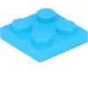 Lego® 2x2 plaques 3022 - 250 pièces bleu azur moyen