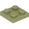 Lego® 2x2 plaques 3022 - 10 pièces vert olive