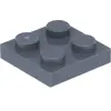 Lego® 2x2 plaques 3022 - 10 pièces gris bleuâtre foncé