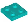 Lego® 2x2 plaques 3022 - 100 pièces turquoise foncé