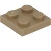 Lego® 2x2 plaques 3022 - 100 pièces beige foncé