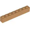 Lego® 10 pièces 3008 Brick 1x8 Part Basic Bricks 10 Moyen Nougat