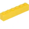 Lego® 100 pièces 3009 Brick 1x6 Part Basic Bricks 100 Jaune