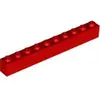 Lego® 10 pièces 6111 Brick 1x10 Part Basic bricks 10 Red