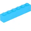 Lego® 1 pièce 3009 Brick 1x6 Part Basic Bricks 1 Middle Azur Blue