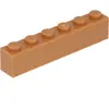 Lego® 1 pièce 3009 Brick 1x6 Part Basic Bricks 1 Middle Nougat
