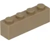 Lego® 1 pièce 3010 Brick 1x4 Part Basic Bricks 1 Dark Beige