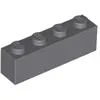 Lego® 10 pièces 3010 Brick 1x4 Part Basic bricks 10 Dark blue grey