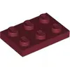 Lego® 2x3 plaques 3021 - 10 pièces rouge foncé