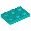 Lego® 2x3 plaques 3021 - 250 pièces turquoise foncé