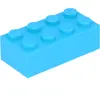 Lego® brique 2x4 3001 - 1 pièce bleu azur moyen
