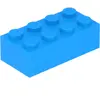 Lego® brique 2x4 3001 - 1 pièce bleu azur foncé