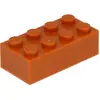 Lego® brique 2x4 3001 - 1 pièce orange foncé