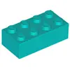 Lego® brique 2x4 3001 - 1 pièce turquoise foncé