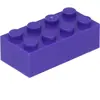 Lego® brique 2x4 3001 - 10 pièces violet foncé