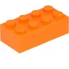 Lego® brique 2x4 3001 - 10 pièces orange