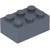 Lego® brique 2x3 3002 - 50 pièces gris foncé