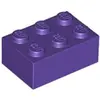 Lego® 2x3 brique 3002 - 1 pièce violet foncé