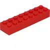 Lego® brique 2x8 3007 - 50 pièces rouge