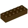 Lego® 2x6 brique 2456 - 100 pièces marron