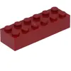 Lego® 2x6 brique 2456 - 100 pièces rouge foncé
