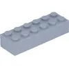 Lego® 2x6 brique 2456 - 50 pièces gris clair