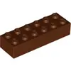 Lego® 2x6 brique 2456 - 1 pièce rouge-brun