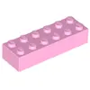 Lego® 2x6 brique 2456 - 1 pièce rose clair