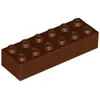 Lego® 2x6 brique 2456 - 50 pièces rouge-brun