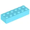 Lego® 2x6 brique 2456 - 10 pièces bleu azur moyen