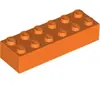 Lego® 2x6 brique 2456 - 10 pièces orange