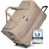 REDOLZ Sac de voyage beige pour femme et homme - Duffle Essentials Whe...