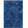 Tapis à poils longs moelleux uni bleu foncé 80x150 cm
