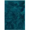 Tapis à poils longs moelleux uni pétrole 120x170 cm