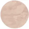 Tapis en fausse fourrure rond uni vieux rose 160x160 cm