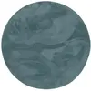 Tapis en fausse fourrure rond uni gris bleu 200x200 cm